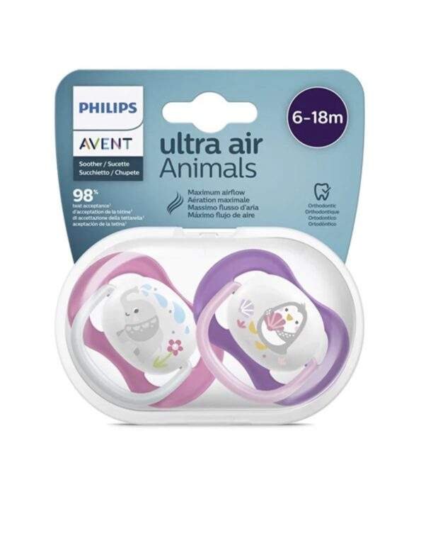 AVENT SUCETTE ORTHO 6-18M GRL ELEP/PENG - SCF080/08