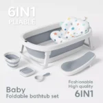 Baignoire Pliable pour Bébé avec Thermomètre de 0 à 4 ans, Pratique et durable - 6 PIECES